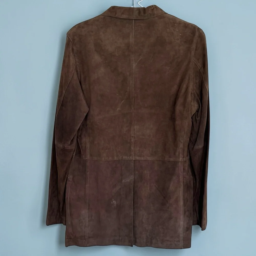 Banana Republic Dark Brown Suede Blazer Size S Vintage 90’s NWT Classic Relaxed - Picture 2 of 5